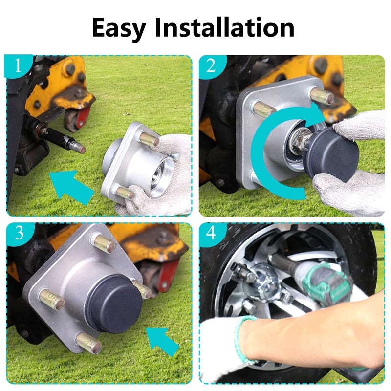 10L0L Golf Cart Front Wheel Hub Assembly 2 PCS for Club Car DS & Precedent 2003-up OEM# 102357701 with Hub Bearing/Oil Seal/Dust Cover - Image 5