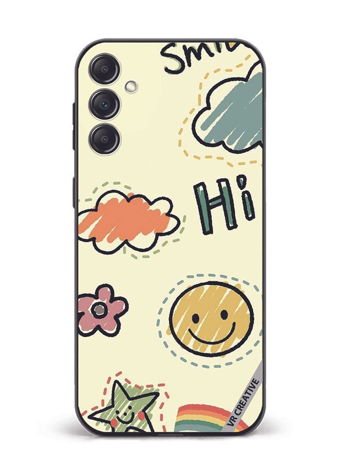 VR CREATIVE Protective Case Cover For Samsung Galaxy A14 5G/A14 Smile Design Multicolour - Image 1