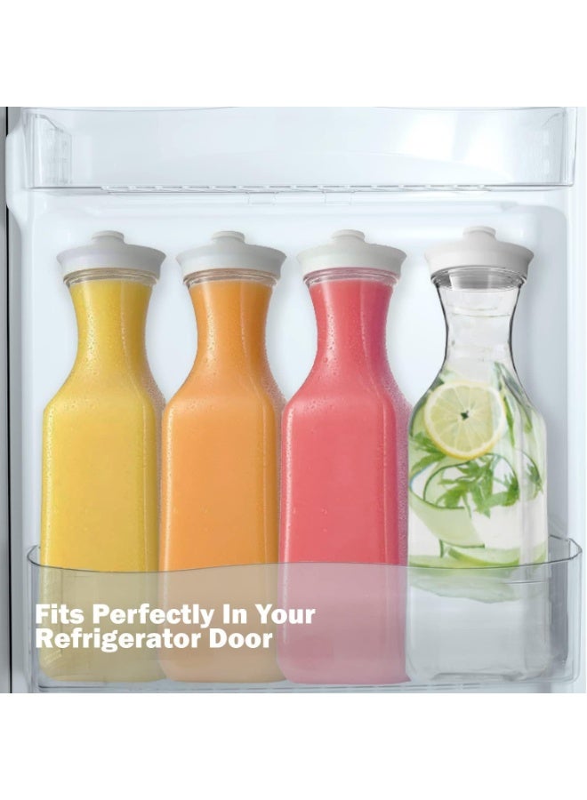 NANAO 1.5L Plastic Water Carafe with Flip Top Lid, 2Pack Square Base Containers, Clear Plastic Pitcher, for Water, Iced Tea, Juice, Beverage, Cold Brew - Image 5