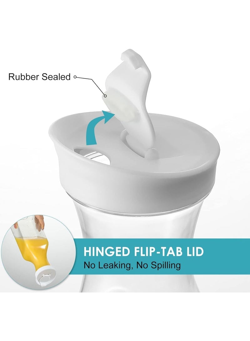 NANAO 1.5L Plastic Water Carafe with Flip Top Lid, 2Pack Square Base Containers, Clear Plastic Pitcher, for Water, Iced Tea, Juice, Beverage, Cold Brew - Image 3