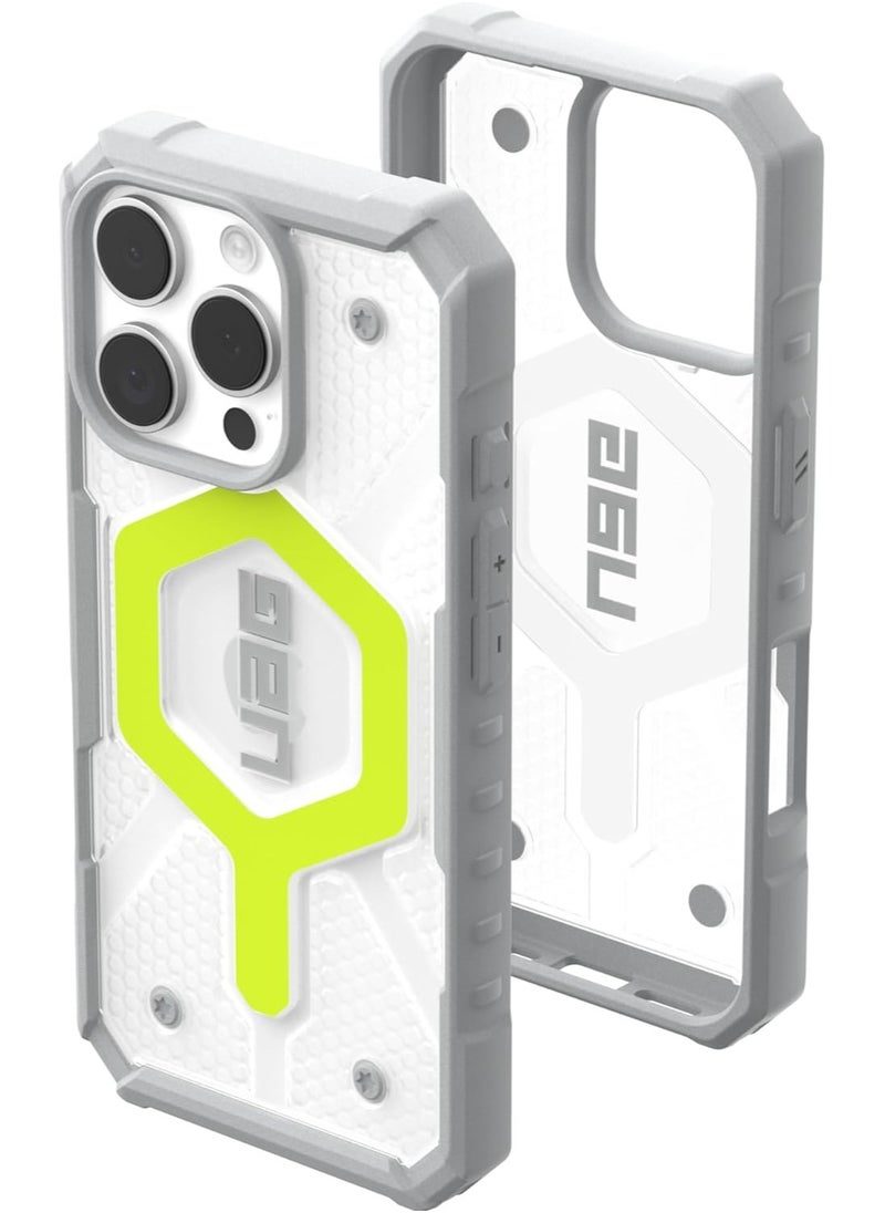 Urban Armor Gear - UAG Pathfinder Clear MagSafe for iPhone 16 PRO Case Cover [18 Feet Drop tested]  - Active Neon - Image 1