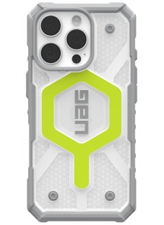 Urban Armor Gear UAG Pathfinder Clear MagSafe for iPhone 16 PRO Case Cover [18 Feet Drop tested]  - Active Neon  - Image 4