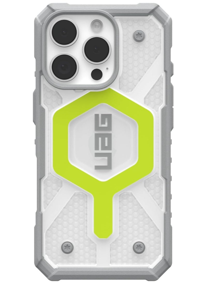 Urban Armor Gear - UAG Pathfinder Clear MagSafe for iPhone 16 PRO Case Cover [18 Feet Drop tested]  - Active Neon - Image 1