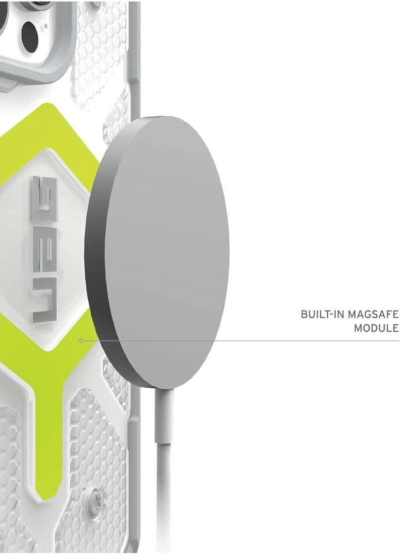 Urban Armor Gear - UAG Pathfinder Clear MagSafe for iPhone 16 PRO Case Cover [18 Feet Drop tested]  - Active Neon - Image 1
