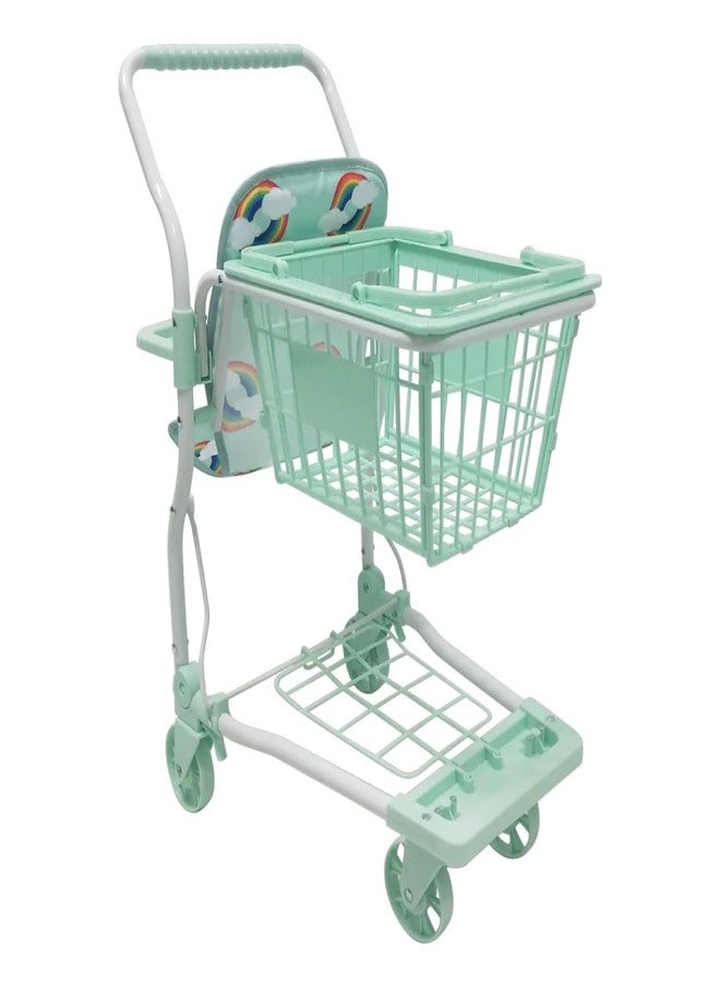Roma Rupert Shopping Trolley | Rainbow Print | Mint | Removable Basket | Toy Food Boxes | Designed in The UK - Image 1