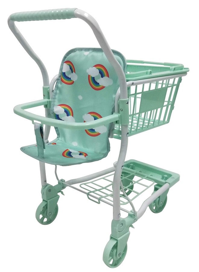 Roma Rupert Shopping Trolley | Rainbow Print | Mint | Removable Basket | Toy Food Boxes | Designed in The UK - Image 5