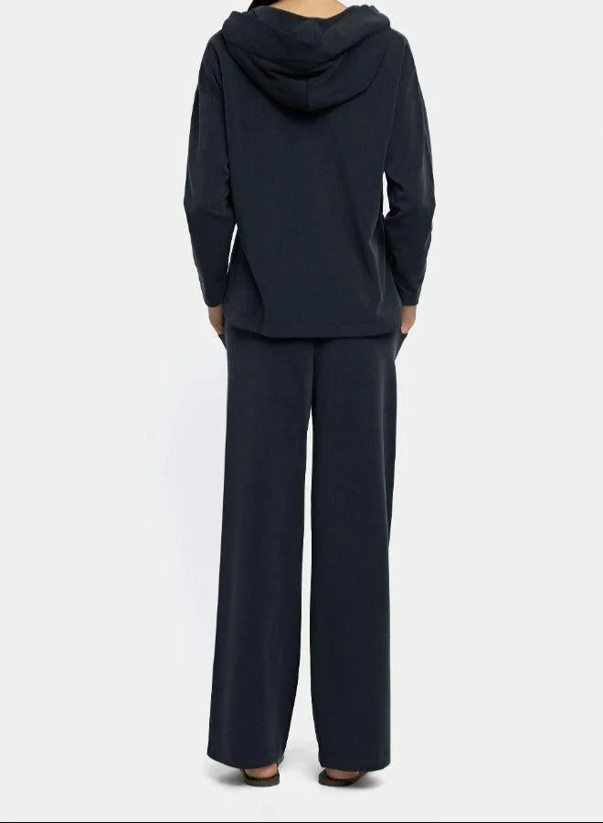 PARFOIS Black Knit hoodie soft touch for Women | Best Price UAE