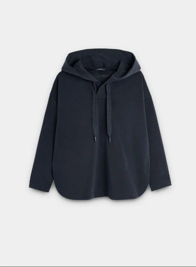 PARFOIS Black Knit hoodie soft touch for Women | Best Price UAE