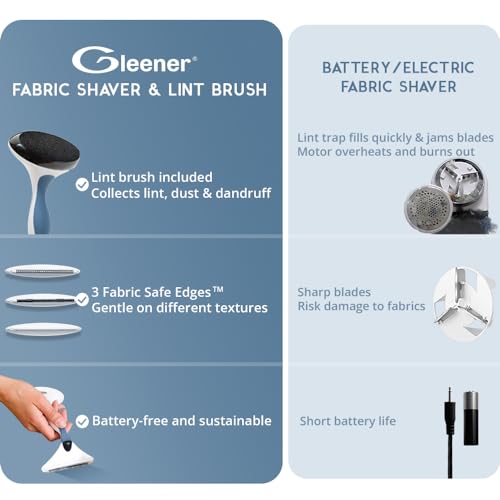 GLEENER Battery-Free 4-in-1 Fabric Shaver & Lint Brush | Ultimate Fuzz Remover | Adjustable Depiller Lint Remover for Clothing & Furniture (Slate Blue) - Image 2
