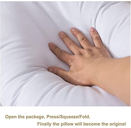 ATOOTFUSION Luxury Full Body Pillow Insert with Fiber Cover - Ultra Soft Body Pillow for Sleeping - Breathable Long Bed Pillow Insert, 20"x54" (White) - Image 5