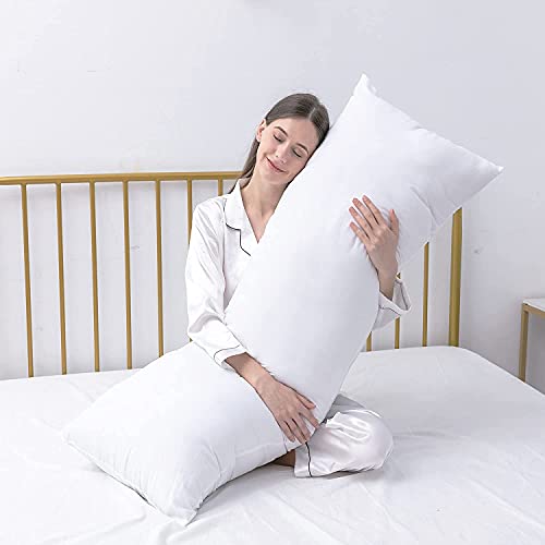 ATOOTFUSION Luxury Full Body Pillow Insert with Fiber Cover - Ultra Soft Body Pillow for Sleeping - Breathable Long Bed Pillow Insert, 20"x54" (White) - Image 1