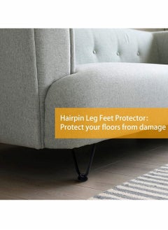 Excefore 4 Inch Metal Hairpin Furniture Legs Set of 4, Includes Rubber Floor Protectors Black, Home DIY Projects for Sofa Bed Cabinet TV Stand  - Image 4