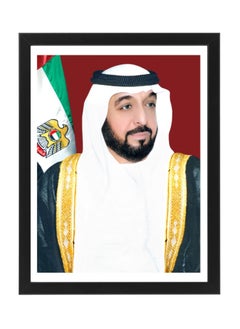 Boomah Accessories 3-Piece Official Portrait Of HH Shaikh Khalifa With HH Sheikh Mohamed bin Zayed and Sheikh Khalid bin Mohamed Poster With Frame 30x40cm  - Image 2
