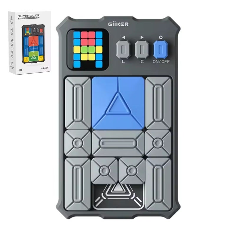 Giiker Magnetic Puzzle: Gray Compact Handheld Console - Builds Critical Thinking Skills Portable Brain Teaser for Travel, Kids 6+, Adults, Fidgeters, ADHD Support - Image 1