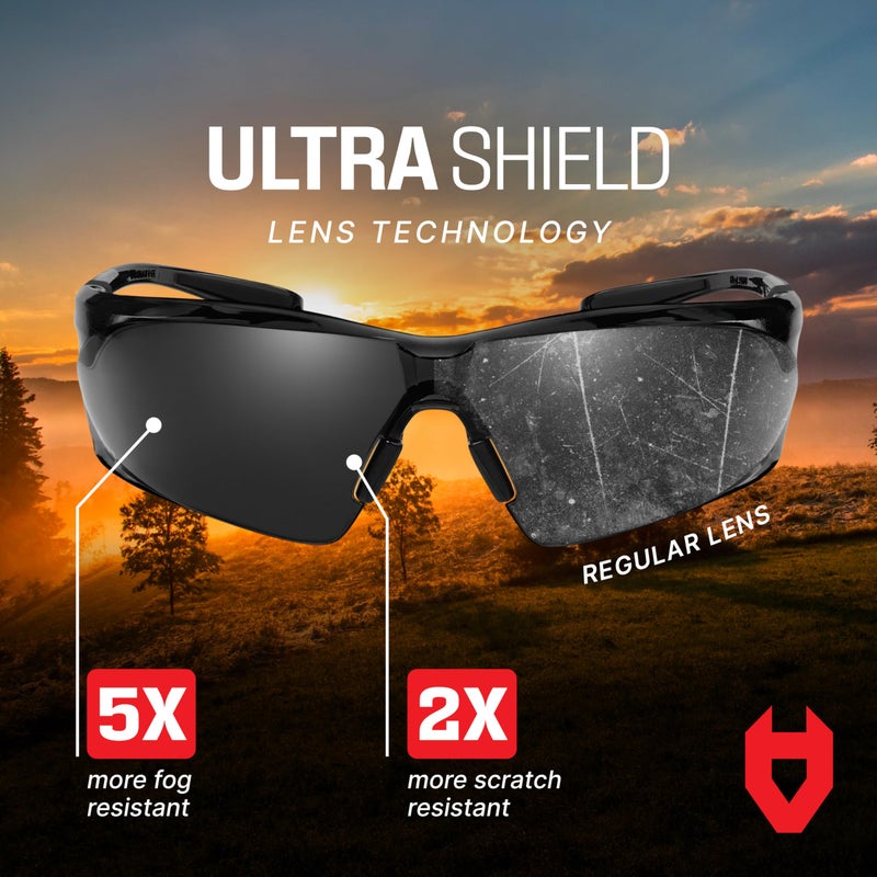 NoCry Anti-Fog Safety Sunglasses for Men with Scratch Resistant Lenses â€” Tinted Safety Glasses for Construction with 100% UV Protection â€” ANSI Z87.1 Work Sunglasses with Adjustable Temples & Nose Pad - Image 2