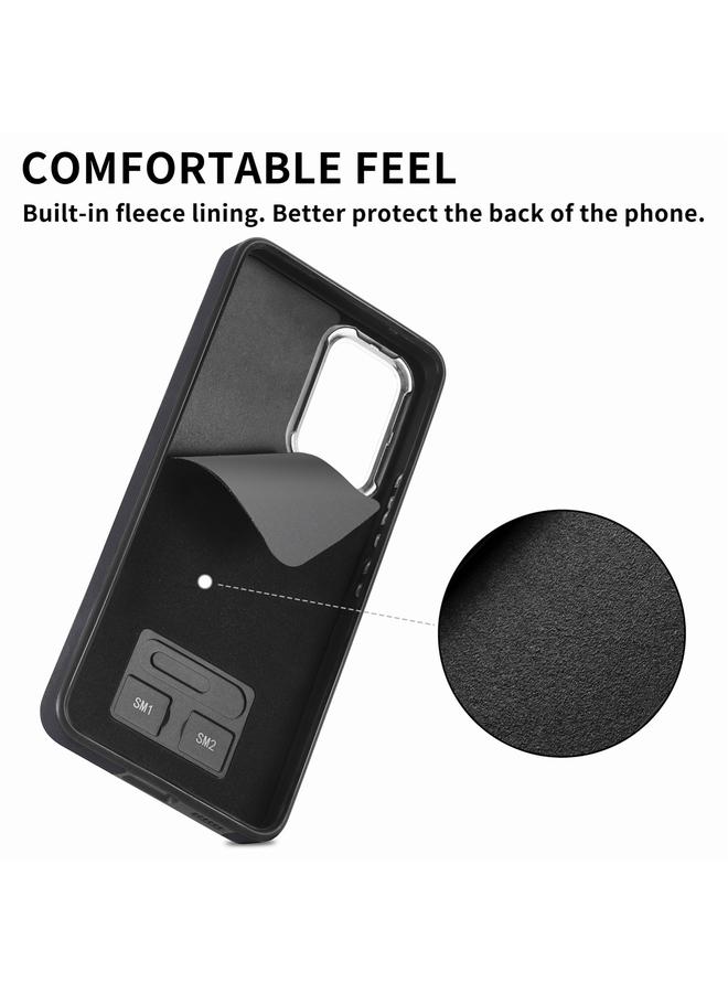 اس-توب جراب لهاتف Samsung Galaxy A32 4G مصنوع من الجلد المطلي بالكهرباء مع حلقة للبطاقات ومحفظة هاتف - Image 3