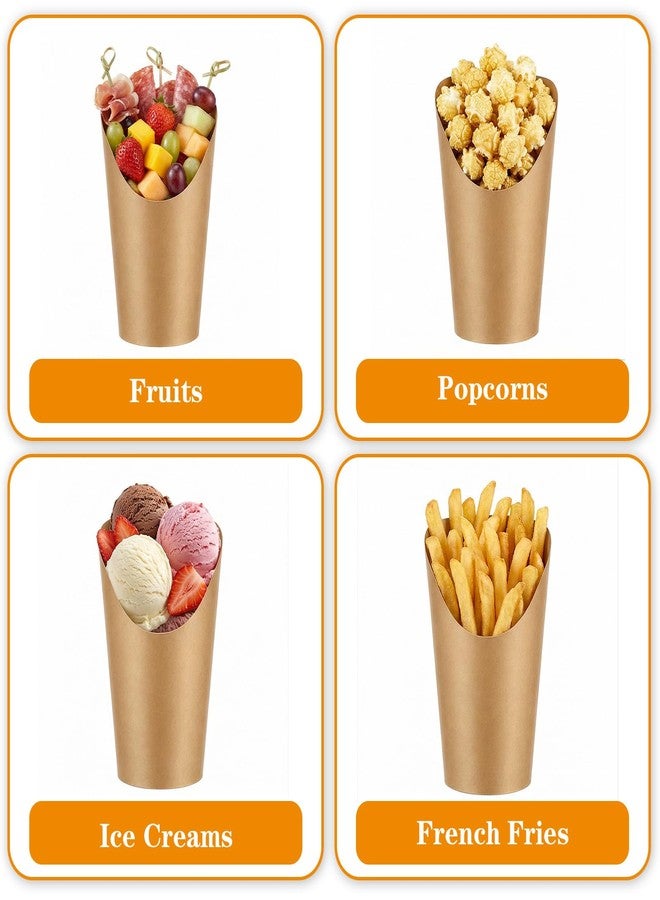 Xaajooio 100 Pcs Disposable Charcuterie Cups Sets, Paper Snack Boxes with 200 Cocktail Picks 100 Bags and Ties, Individual Appetizer French Fry Holders for Party Supplies, Brown - Image 5
