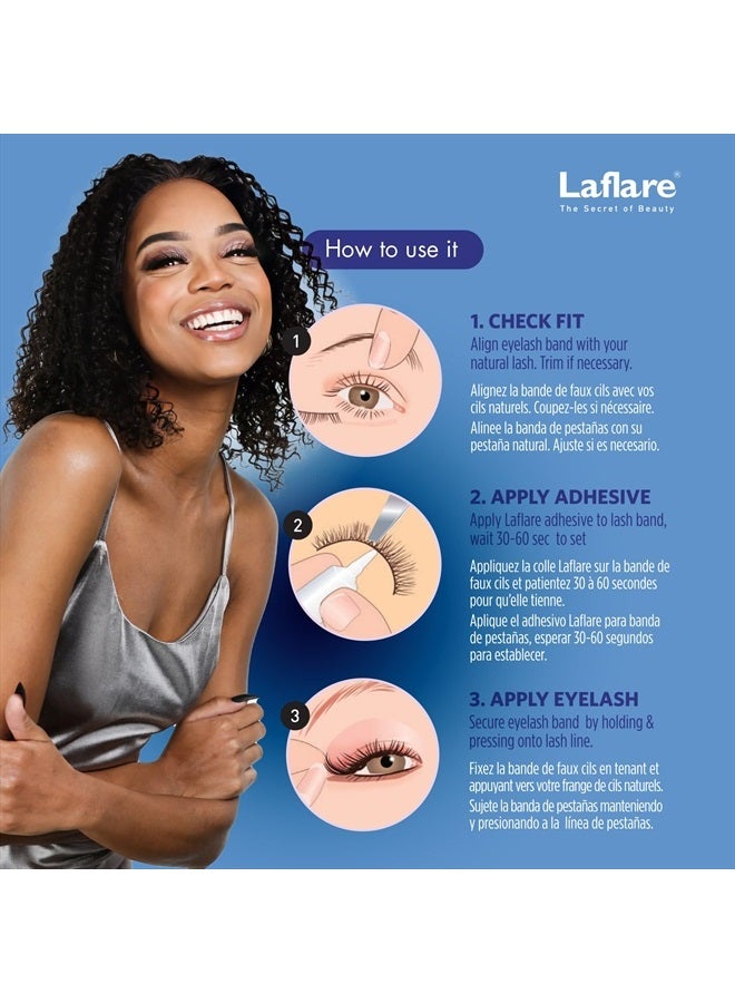 Laflare 3D MINK ANGEL Eyelashes, Soft, Feather-Light, Double-Layer, Voluminous, Glamorous, Fluffy, Striking Look, Reusable Premium Quality False Mink Lashes (AM04) - Image 5