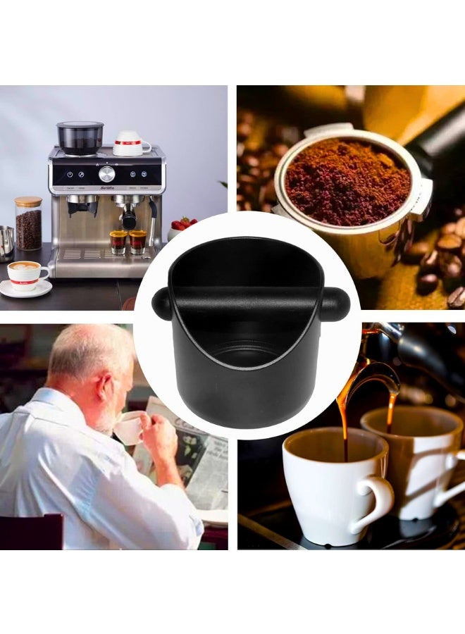 Chase Up Coffee Grounds Bucket Espresso Knock Box Anti Slip Coffee Grind Dump Bin Waste Bin With Detachable Knock Bar For Home or Coffee Shop, Black - Image 3