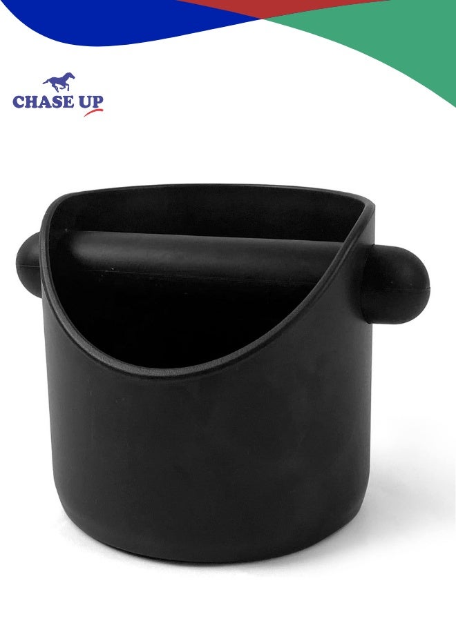 Chase Up Coffee Grounds Bucket Espresso Knock Box Anti Slip Coffee Grind Dump Bin Waste Bin With Detachable Knock Bar For Home or Coffee Shop, Black - Image 1