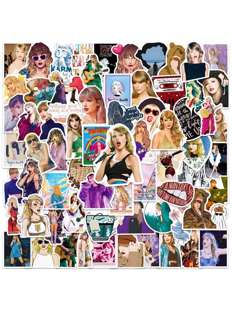 SOLARAE Taylor Swift Album Stickers - 100 Vinyl Folklore Stickers for Teen Girls, Perfect for Laptops, Hydro Flasks, Skateboards, and Travel Cases. Ideal for Pop Music Fans! - Image 1