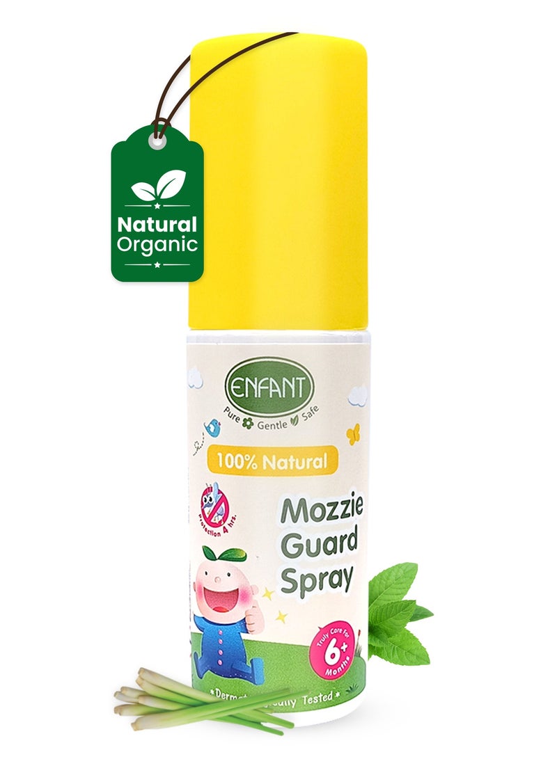 Natural Mozzie Guard Spray 50ML DEET-Free Mosquito Repellent Spray for Babies 6 Months+, Paraben & Fragrance Free, Gentle Daily Insect Protection for Kids Mosquito Spray Mosquito Repellent Kids
