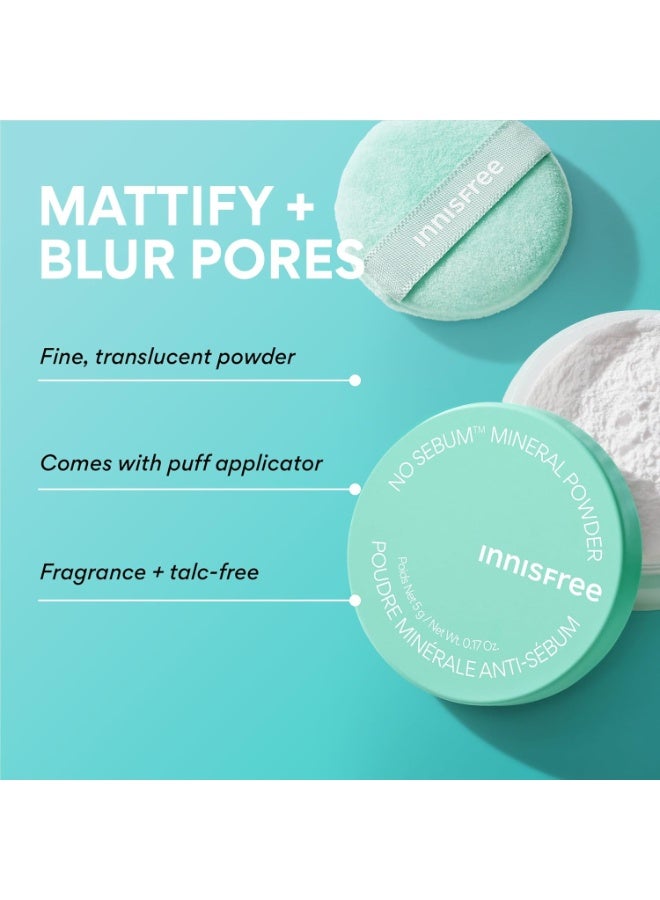 إنِّسفري بودرة إنيسفري (Innisfree) المعدنية المطفية الخالية من الزيوت – بودرة تثبيت سائبة كورية للتحكم في الدهون واللمعان | تساعد على تمويه الخطوط الدقيقة والعيوب | تركيبة خفيفة بلمسة نهائية طبيعية مطفية | متوفرة بالحجم الكبير والبودرة المضغوطة - Image 3
