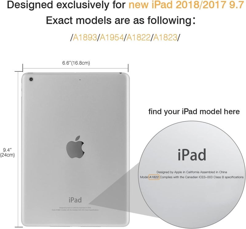 Moca Compatible Smart Flip Cover Case for iPad 9.7 inch 2017 2018 iPad 5th 6th Generation A1893 A1954 A1822 A1823 Smart Case Cover (Colour Blocks, iPad 9.7 inch 2017/2018 Launched) - Image 2