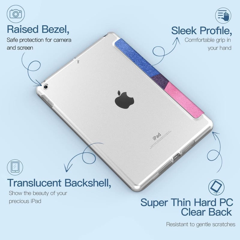 Moca Compatible Smart Flip Cover Case for iPad 9.7 inch 2017 2018 iPad 5th 6th Generation A1893 A1954 A1822 A1823 Smart Case Cover (Colour Blocks, iPad 9.7 inch 2017/2018 Launched) - Image 4