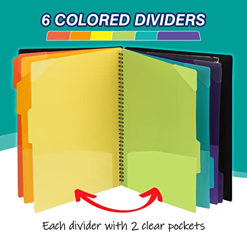 H4D 12 Pocket Poly Project Organizer, Spiral Multi Pocket Folder Organizer, Multi-Subject Folder Notebook, Letter Size - Image 4