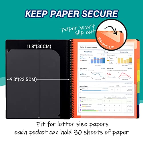 H4D 12 Pocket Poly Project Organizer, Spiral Multi Pocket Folder Organizer, Multi-Subject Folder Notebook, Letter Size - Image 5