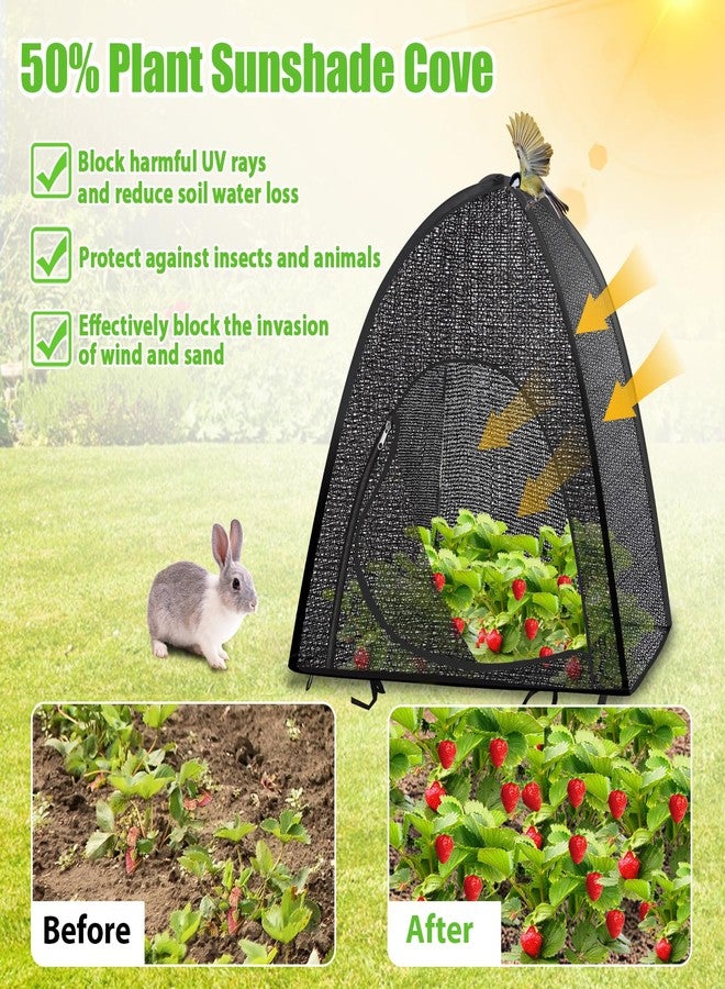 MJZ 2 Pack Pop Up Plant Shade Tent, Plant Shades for Outdoor Plants, UV Resisitant 50% Sunblock Shade for Plants Sun Protection, Plant Shade Cover for Flower Potted Plants (28x28x33Inch) - Image 5