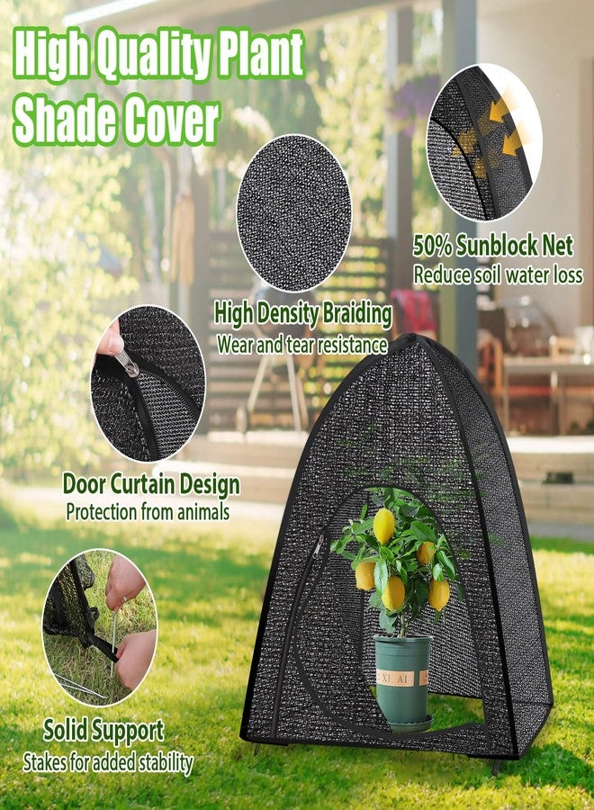 MJZ 2 Pack Pop Up Plant Shade Tent, Plant Shades for Outdoor Plants, UV Resisitant 50% Sunblock Shade for Plants Sun Protection, Plant Shade Cover for Flower Potted Plants (28x28x33Inch) - Image 3