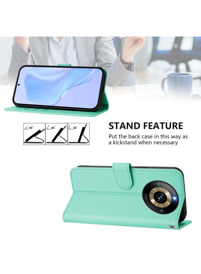 اس-توب جراب لهاتف Realme Narzo 60 Pro، جراب هاتف من الجلد بلون سادة مع حبل تثبيت - Image 3