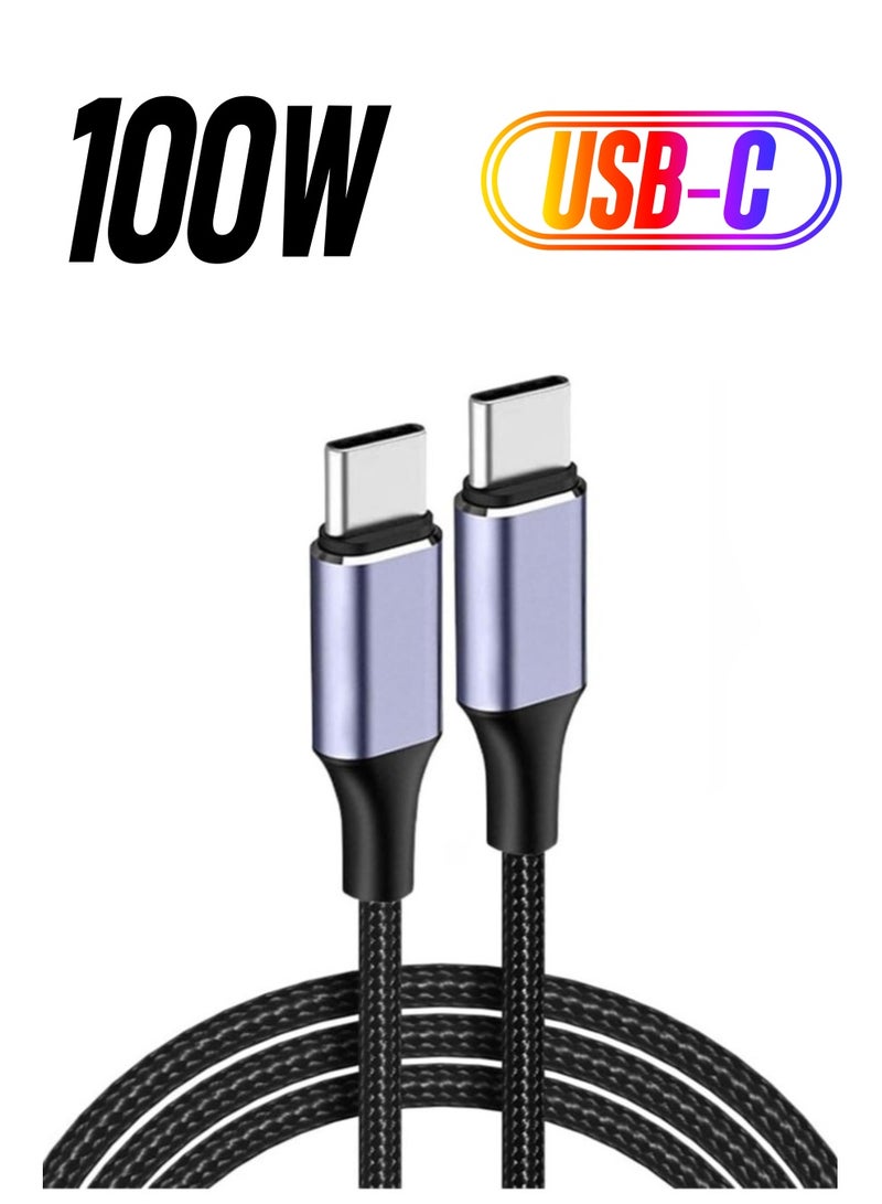 كابل USB-C إلى USB-C 100 واط - كابل نقل بيانات عالي السرعة Type-C 3.1 Gen 2 (1م) - Image 1