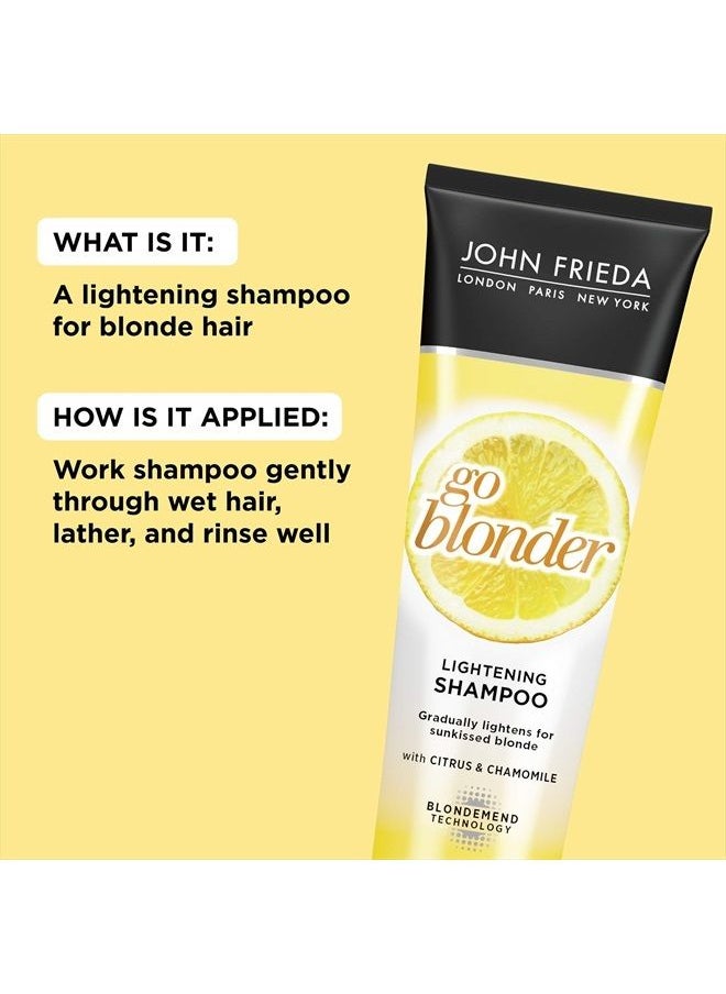 John Frieda - Sheer Blonde Go Blonder Shampoo, Gradual Lightening Shampoo, 8.3 oz, with Citrus and Chamomile, featuring our BlondMend Technology 8.3Oz Bottle - Image 1