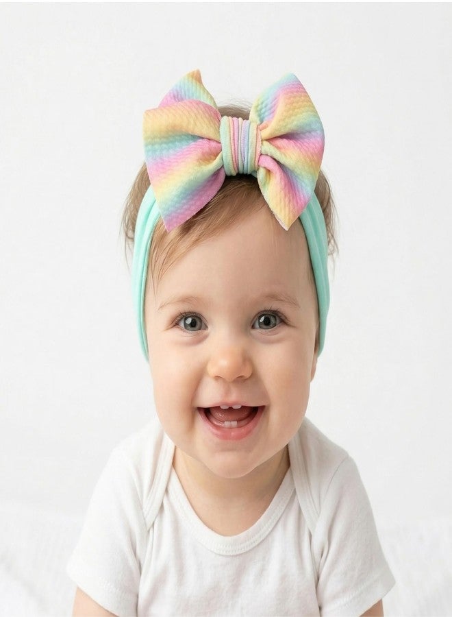 ANNACREATIONS ANNA CREATIONS 3 Pcs Baby Headbands Cute Flower Baby Hairband Soft Elastics Stretchy Bow Head Bands Multicolor Hair Accessories for Baby Girls New Born Toddler - Image 4