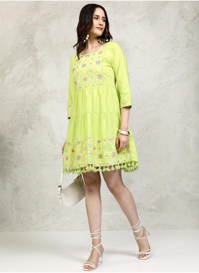 Vishudh Embroidered Tiered Dress  - Image 2