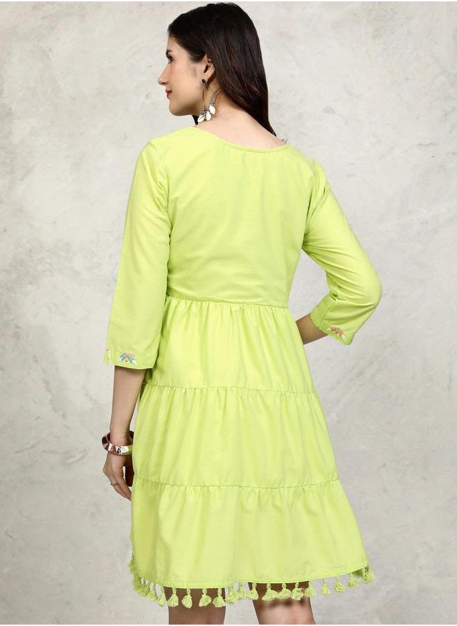 Vishudh Embroidered Tiered Dress  - Image 3