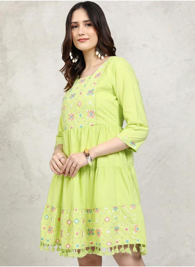 Vishudh Embroidered Tiered Dress  - Image 4