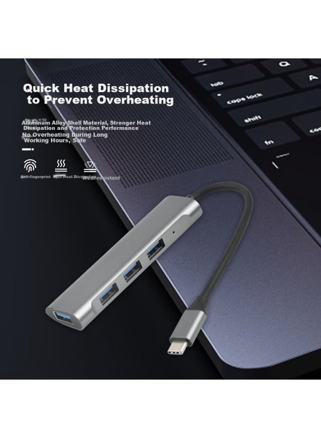 Union Star Youlianxing Type-c Expansion Dock To Usb Hub, One-to High-speed Four-port Usb 3.0 Expansion Dock, Compatible With Zte Cloud Computer W205ds Pad Tablet Converter - Image 2