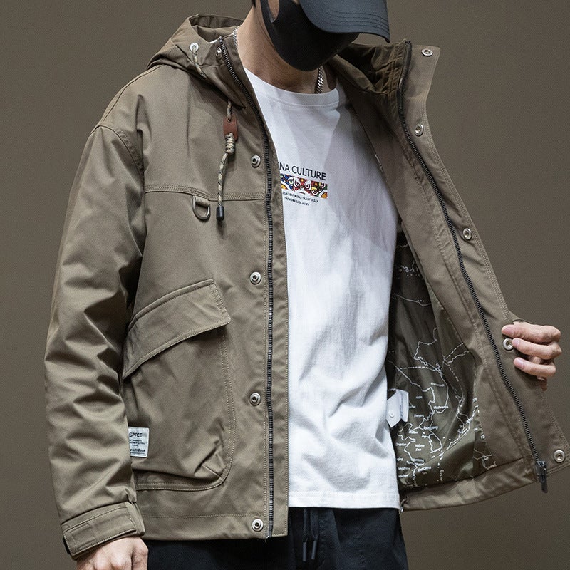 Coil Jacket Men'S 2024 Fashion Brand Thickened Boys Plus Size Cotton Coat Men'S High-End Hooded Windbreaker - Image 3