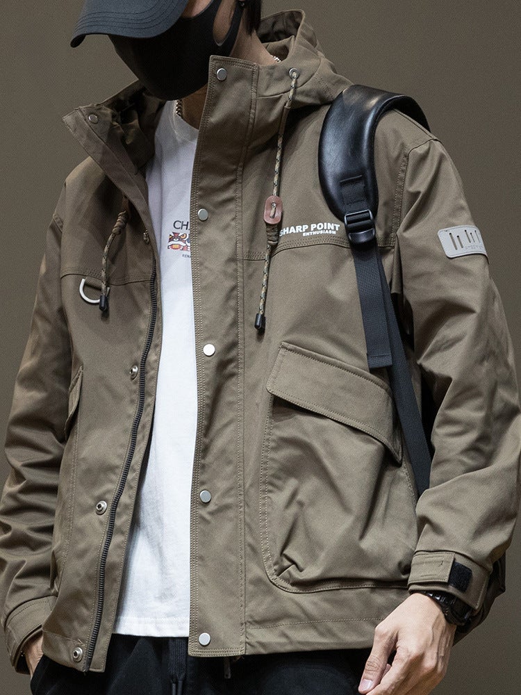 Coil Jacket Men'S 2024 Fashion Brand Thickened Boys Plus Size Cotton Coat Men'S High-End Hooded Windbreaker - Image 1