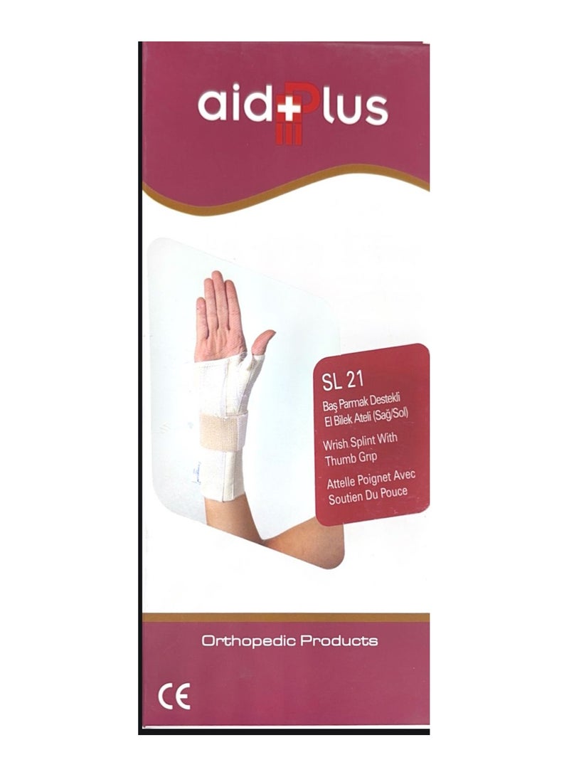 Aidplus AID-PLUS, HAND WRIST SPLINT WITH THUMB GRIP (LEFT), XXL