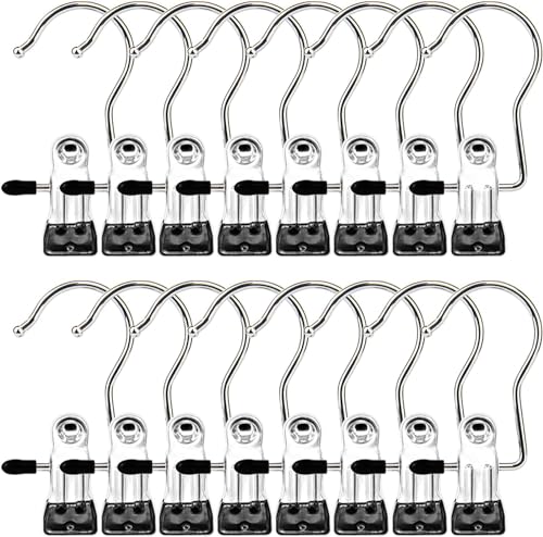 ROLLYWARE Laundry Hooks, Clothes Pins and Hanging Clips - Heavy Duty Clothespins and Hangers for Closet, Travel, Pants, Socks, Handbags (15) - Image 1