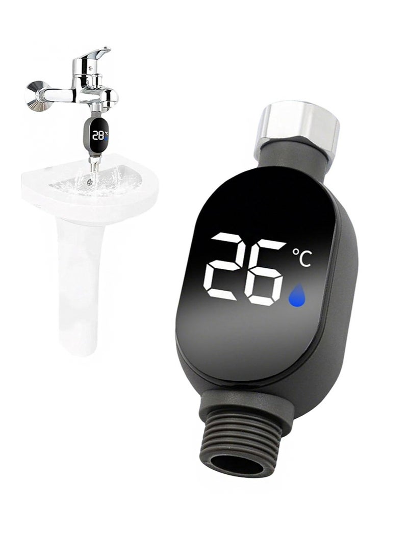 ايكانبو مقياس حرارة الدش مع شاشة LED خارجية، لا يتطلب كهرباء، يعرض درجة حرارة الدش على الفور، يتميز بمستشعر دقيق لدرجة حرارة الدش، وجهاز مراقبة درجة حرارة المياه الرقمية، وهو جهاز آمن للكشف عن درجة الحرارة للمنزل - Image 1