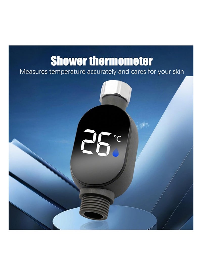 ايكانبو مقياس حرارة الدش مع شاشة LED خارجية، لا يتطلب كهرباء، يعرض درجة حرارة الدش على الفور، يتميز بمستشعر دقيق لدرجة حرارة الدش، وجهاز مراقبة درجة حرارة المياه الرقمية، وهو جهاز آمن للكشف عن درجة الحرارة للمنزل - Image 5