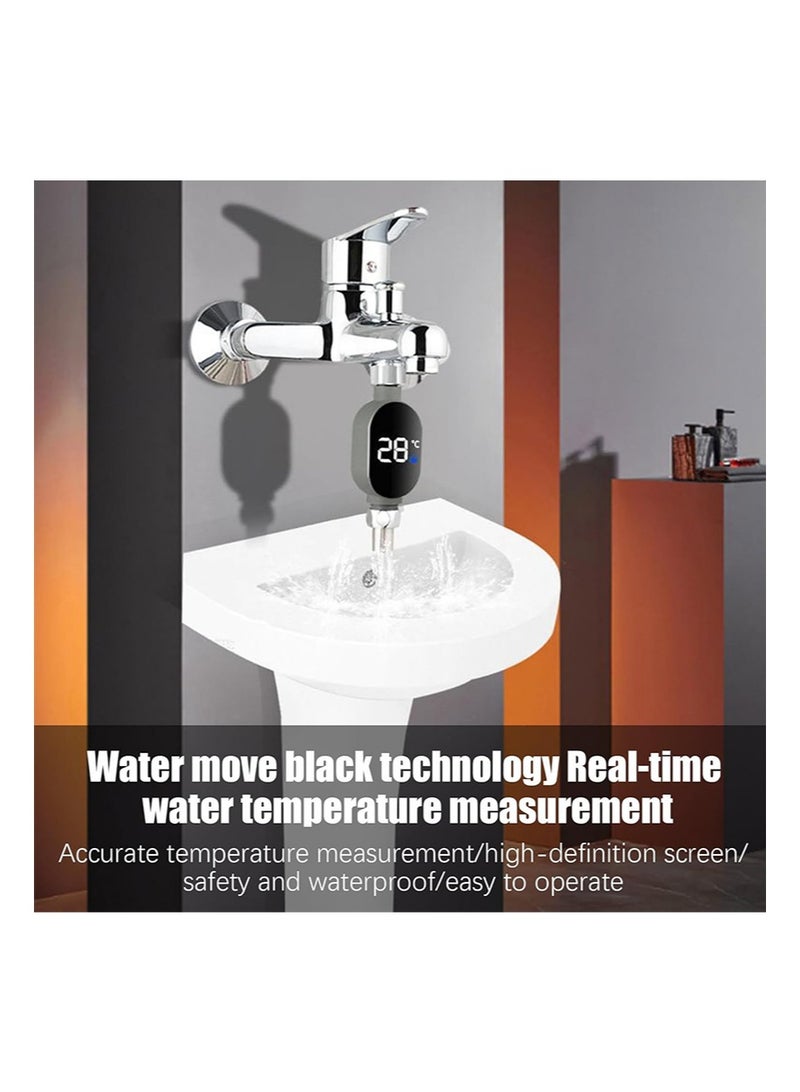 ايكانبو مقياس حرارة الدش مع شاشة LED خارجية، لا يتطلب كهرباء، يعرض درجة حرارة الدش على الفور، يتميز بمستشعر دقيق لدرجة حرارة الدش، وجهاز مراقبة درجة حرارة المياه الرقمية، وهو جهاز آمن للكشف عن درجة الحرارة للمنزل - Image 2