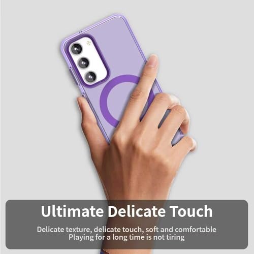 Elzzi Magnetic Case for Samsung Galaxy S24 5G, [MagSafe Compatible] Slim Fit Shockproof Translucent Matte Hard Back Cover Anti-Scratch TPU Bumper Premium Protective Phone Case for Men & Women (Purple) - Image 5