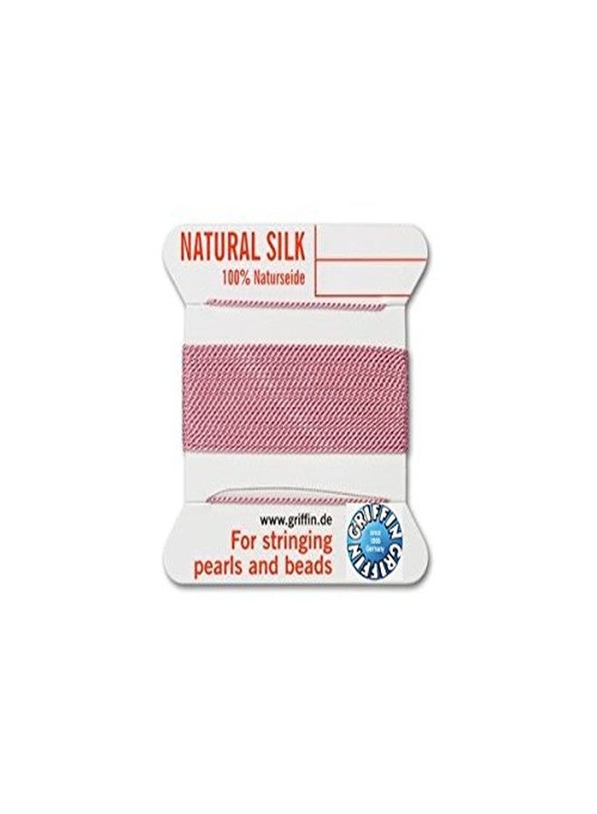 Griffin natural silk thread for stringing pearls and beads Size #8 Dark Pink